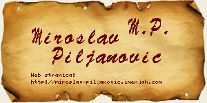 Miroslav Piljanović vizit kartica